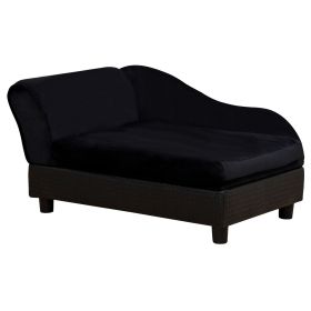 Luxury Dog Bed for Small Dogs, Hidden Storage, 3" Foam Cushion, Modern Pet Sofa, Black