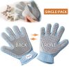 2-in-1 Pet Grooming Glove ��� Double-Sided Deshedding & Massage Brush for Cats/Dogs, Removes Loose Hair from Fur & Furniture