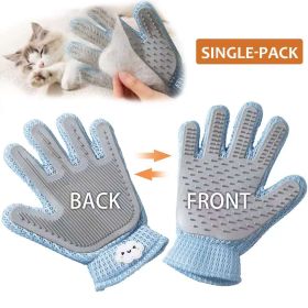 2-in-1 Pet Grooming Glove ��� Double-Sided Deshedding & Massage Brush for Cats/Dogs, Removes Loose Hair from Fur & Furniture