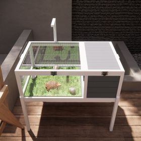 Reptile Habitat Tortoise House with Lamp Holder, Large Observation Window, Waterproof Tray, Detachable Legs