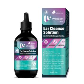 Welsdom Pets Ear Cleanse Solution - 30mL | Otic Cleaning Solution for Dogs & Cats | Salicylic Acid Formula | Removes Wax & Debris | Promotes Heal