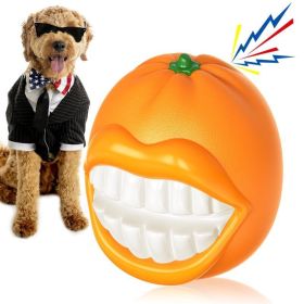 PROKEl Dog Toys Squeak Chew Toys Tough Ballfor Medium Large Extra Aggressive ChewersringDogs Breed Interactive Enduring IndestructibleSqueaky Toy (Option: Orange)
