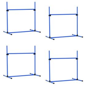 4-piece Dog Agility Training Equipment With Height-adjustable Jumping Poles (Option: Blue)