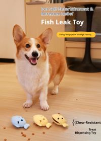 Fish-Shaped Dog Treat Dispenser Toy ��������� Food-Grade Silicone Slow Feeder for Boredom Relief (Color: Yellow)