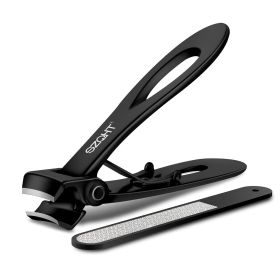 Ultra Wide Jaw Opening Nail Clippers Set, Toenail Clippers for Thick Nails, Heavy Duty Nail Cutter, Stainless Steel Toe Nail Clippers for Seniors (Color: Black)